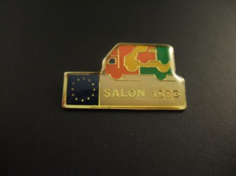 Vrachtwagen pin gegeven aan de standhouders op het vrachtwagen Salon ,anno 1993 te Brussel